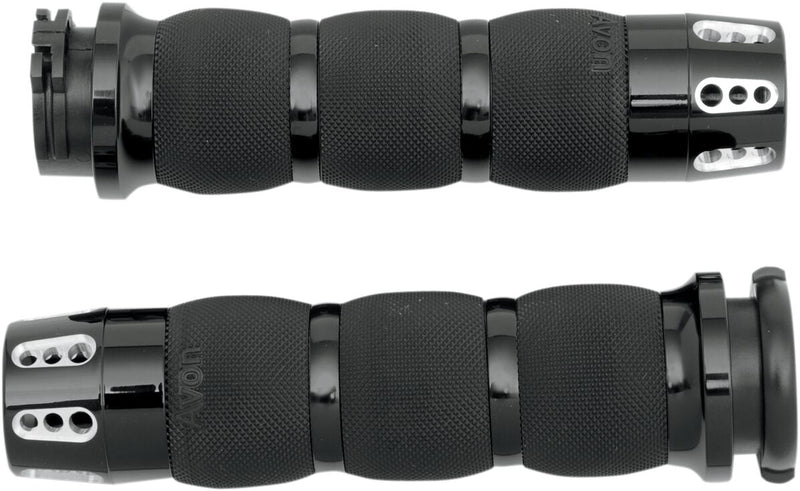 Gatlin Air Cushioned Grips Dyna, Softail, Classic, Sportster, Touring, V-Rod Anodised| Black #AIR-90-ANO-GAT