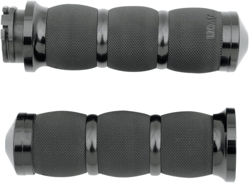 Avon Performance Air Cushioned Grips In Black For 1974-2023 Harley-Davidson Single And Dual Throttle Cable Models