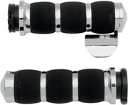 Avon Performance Air Cushioned Grips In Chrome With Throttle Boss For 1974-2023 Harley-Davidson Single And Dual Throttle Cable Models