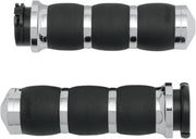 Avon Performance Velvet Air Cushioned Grips In Chrome For 1974-2023 Harley-Davidson Single And Dual Throttle Cable Models