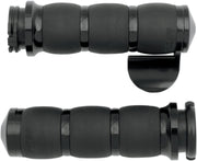 Avon Performance Velvet Air Cushioned Grips In Black With Throttle Boss For 1974-2023 Harley-Davidson Single And Dual Throttle Cable Models