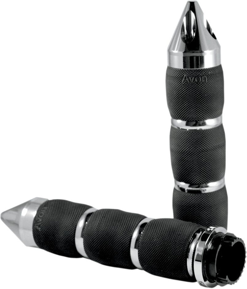 Avon Grips Air Cushioned Spike Grips In Chrome For Metric Touring Motorcycles