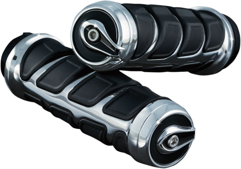 Kuryakyn Kinetic Grips In Chrome For 1974-2023 Harley-Davidson Single And Dual Throttle Cable Models #KUR6350