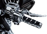 Kuryakyn Kinetic Grips In Chrome For For 2008-2024 Harley-Davidson E-Throttle Models & Road King Special/Trike Black| Chrome #KUR6352