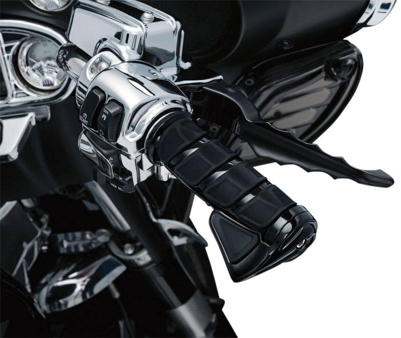 Kuryakyn Kinetic Grips In Gloss Black For For 2008-2024 Harley-Davidson E-Throttle Models & Road King Special/Trike Black| Gloss #KUR6353