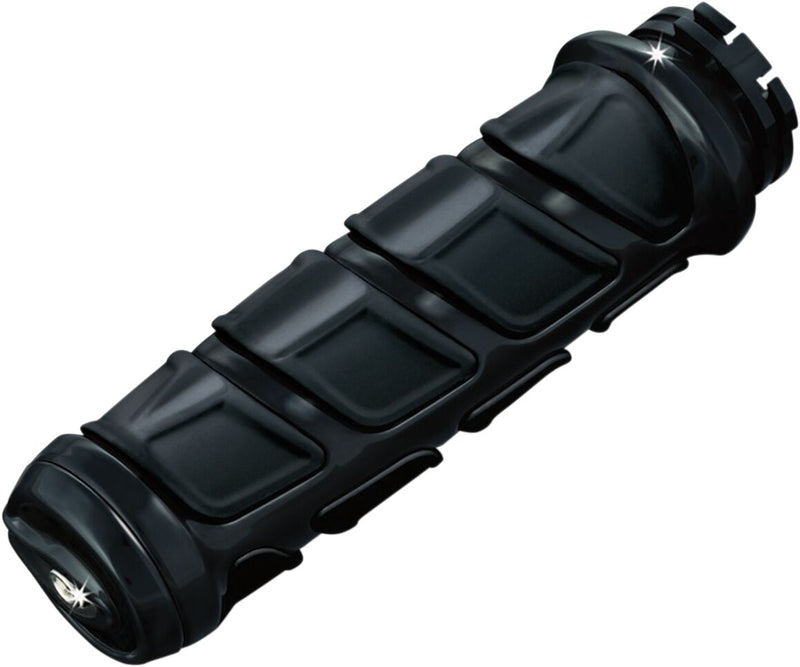 Kuryakyn Kinetic™ Grips Black Gloss Aluminium Rubber Pair #KUR6376