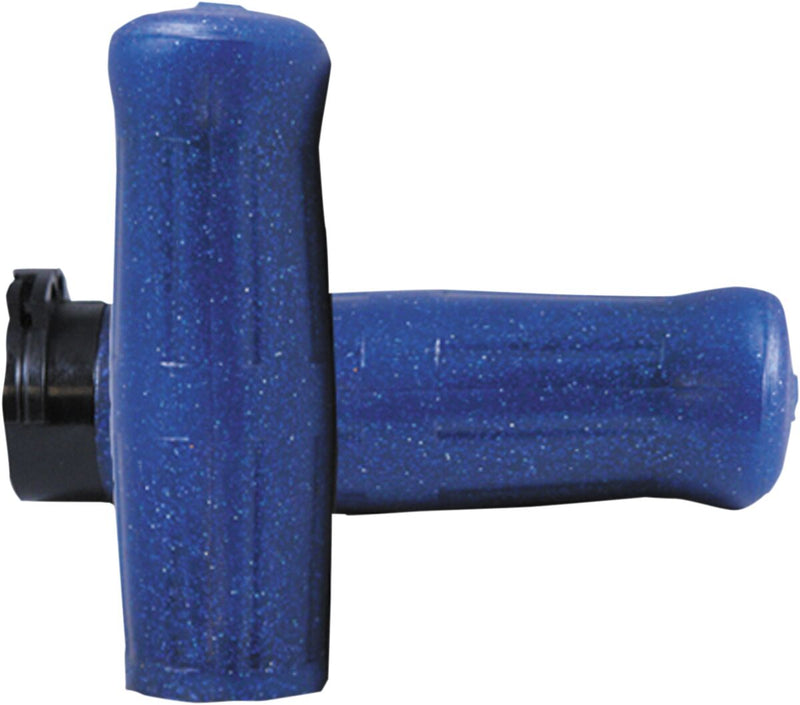 Avon Grips Old School Rubber Grips - 12,7 cm (5"), Cable /  Closed End /  No Flange /  No Waffle, Pair - Blue / Sparkle for Harley-Davidson Touring, Softail, Sportster & Dyna 1967