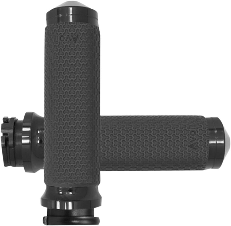 Avon Grips Vibration Dampening Memory Foam Grips - Aluminum /  Composite, Pair, Cable /  Closed End /  No Flange /  No Waff for Harley-Davidson Touring, Softail, Sportster & Dyna 1