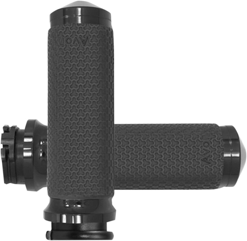 Avon Grips Vibration Dampening Memory Foam Grips - Cable /  Closed End /  Medium /  No Flange /  No Waffle, Aluminum /  Compo for Harley-Davidson Touring, Softail, Sportster & Dyna