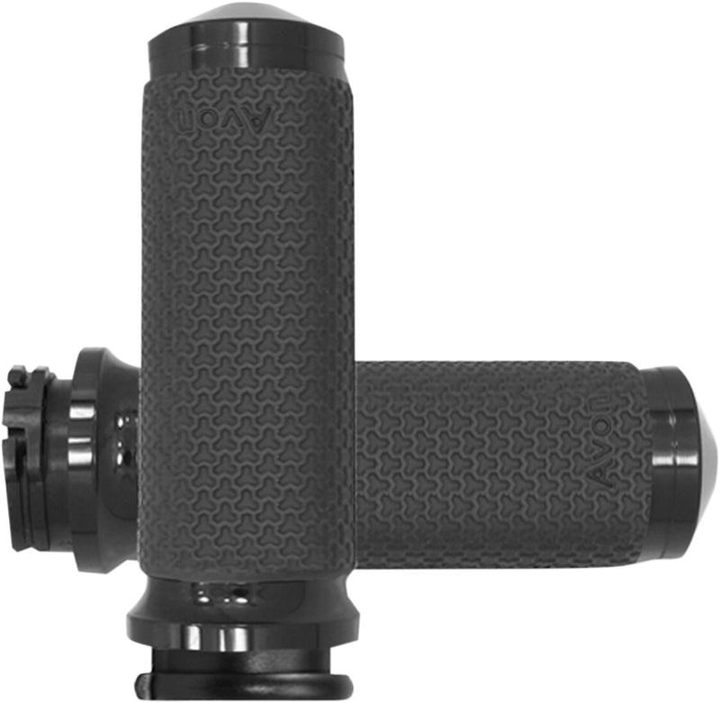 Avon Memory Grips in Black Anodised For 1974-2023 Harley-Davidson With Single Or Dual Throttle Cables (Excluding Street) Models