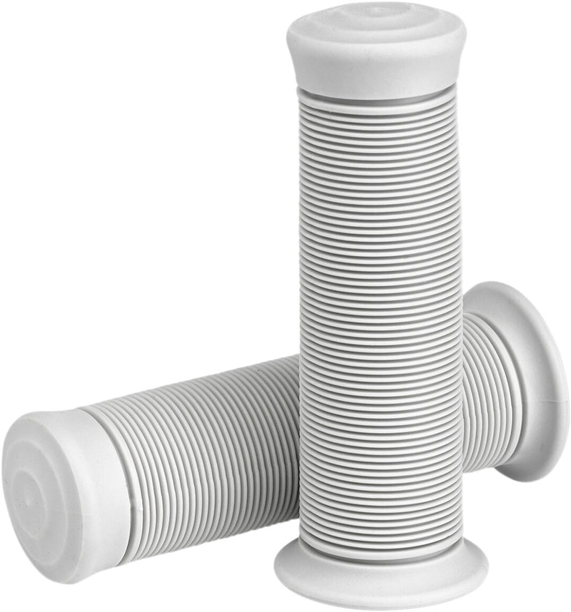 Biltwell Kung Fu Grips Flat White Closed End Flange Kraton™ Rubber Pair
