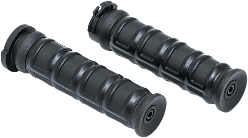Kuryakyn Dillinger Grips in Stain Black For 1974-2023 Harley-Davidson Single And Dual Throttle Cable Models