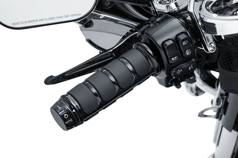 Kuryakyn ISO Grip Covers For OEM Heated Grips In Black For Harley-Davidson 2018-2023 Softail, 2016-2017 FXDLS & 2008-2023 Touring Models #KUR6781
