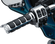 Kuryakyn Heated ISO Grips In Chrome For 2008-2024 Harley-Davidson E-Throttle Models & Road King Special/Trike #KUR6470