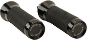 LA Choppers Grips Black Closed End Flange Aluminium Rubber Pair #LA-7492-00B