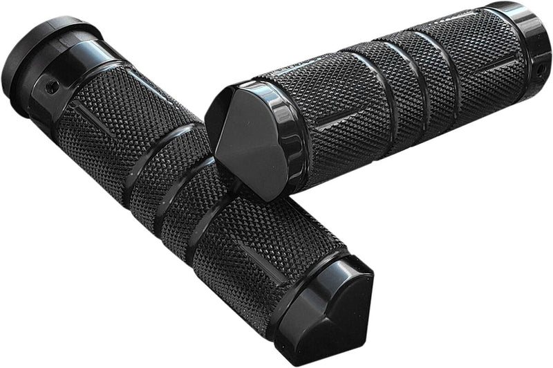 Accutronix Knurled Diamond Custom Grips - Aluminum, Closed End /  Diamond Knurled /  No Flange /  No Waffle /  Throttle-By-Wire, Pair - Anodiz for Harley-Davidson Touring & Trike 2