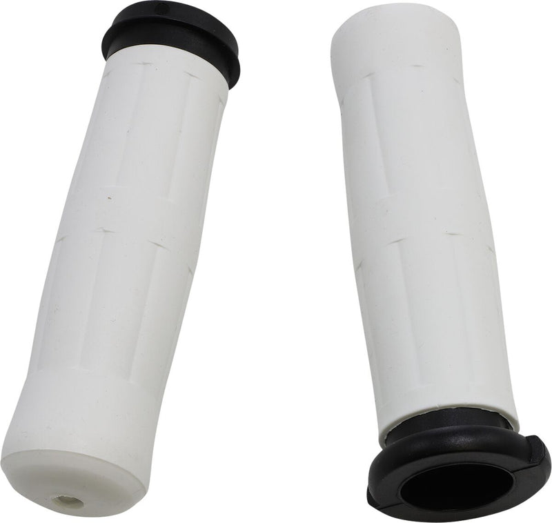 Avon Old School Coke Bottle Look Grips White For 2008-2024 Harley-Davidson E-Throttle Models & Road King Special/Trike