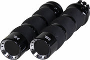 Khrome Werks Black Turbine Tipped Air-Cushion Grips for Various Various Harley-Davidson Motorcycles (See Fitment List)