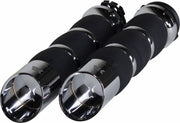 Khrome Werks Chrome Edge Tipped Air-Cushion Grips for Various Various Harley-Davidson Motorcycles (See Fitment List)