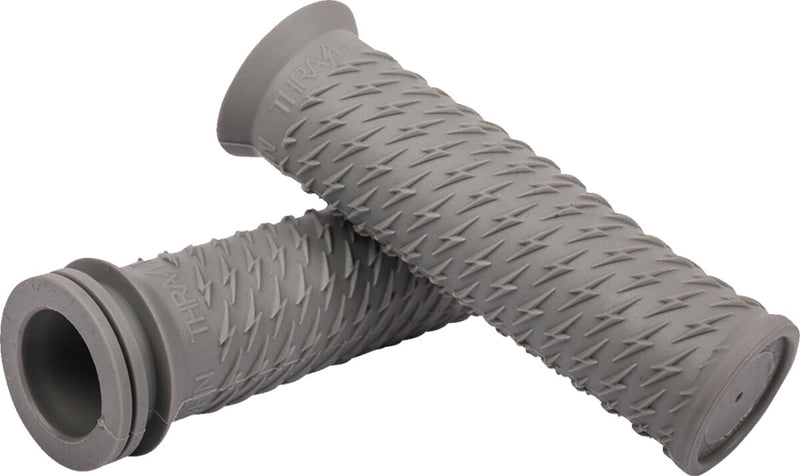 Thrashin' Supply Co. Bolt Grips - Closed End /  Flange /  No Waffle /  Thunder /  Universal, Composite, Pair - Flat / Gray