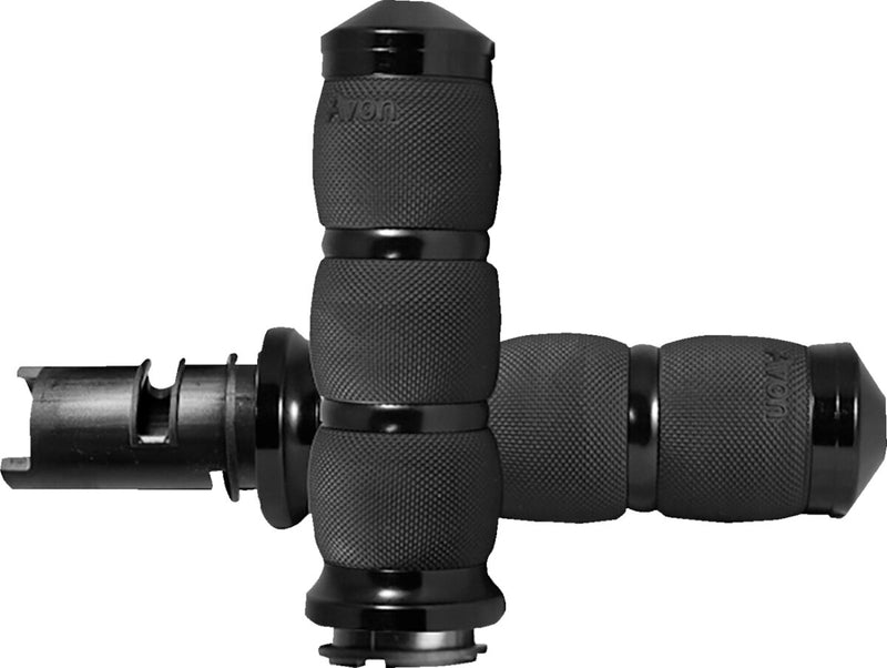 Avon Grips 3-Ring Air Cushioned Grips for 2023-2026 Harley-Davidson Anodised Black Closed End Aluminium Rubber Pair