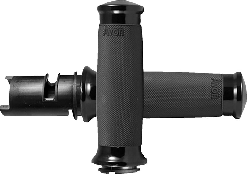 Avon Grips Custom Contour Grips for 2023-2026 Harley-Davidson Anodised Black Closed End Diamond Knurled Aluminium Rubber Pair