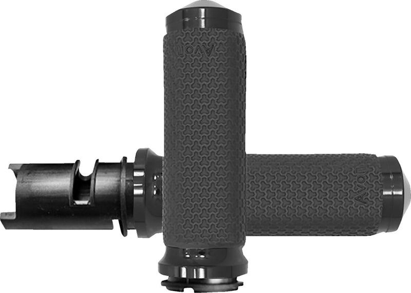 Avon Grips Memory Foam Grips for 2023-2026 Harley-Davidson Anodised Black Closed End Diamond Knurled Aluminium Pair