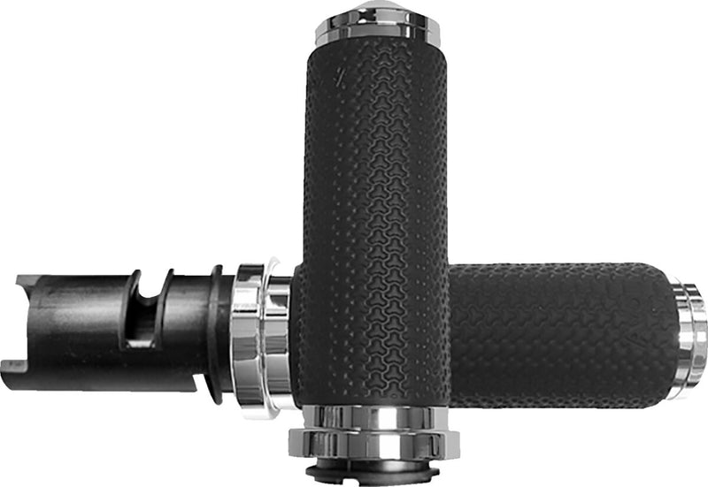 Avon Grips Memory Foam Grips for 2023-2026 Harley-Davidson Chrome Silver Closed End Diamond Knurled Aluminium Pair