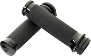 LA Choppers County Line Grips for 2007-2024 Harley-Davidson Anodised Black Closed End Throttle-By-Wire Billet Aluminium Pair #LA-7493-00B