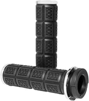 Kuryakyn GRIPS - ENYGMA Chrome Rubber Pair #KUR10035-1