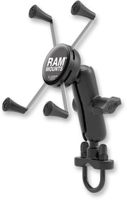 RAM Mounts Handlebar Rail Mount with U-Bolt Base and Universal X-Grip® Cradle Black Flat Phone Aluminium Composite #RAMB149Z-UN10U