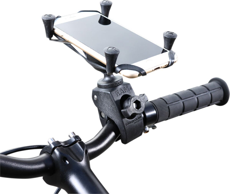 RAM Mounts Tough-Claw™ Mount with Universal X-Grip® Cradle Black Flat Large Phone Aluminium Composite #RAMHOLUN10400U