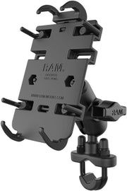 RAM Mounts Quick Grip™ Phone Mount with U-Bolt Base Quick-Grip™ Cradle Black Flat Universal Composite #RAM-B-149ZA-PD3