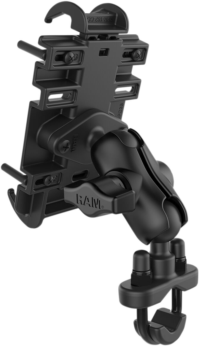 RAM Mounts Quick Grip™ Phone Mount with U-Bolt Base Quick-Grip™ Cradle Black Flat Universal Composite #RAM-B-149ZA-PD3