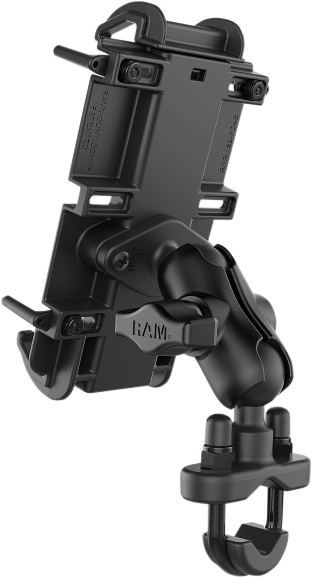 RAM Mounts Quick Grip™ Phone Mount with U-Bolt Base Quick-Grip™ XL Cradle Black Flat Universal Composite #RAM-B-149ZA-PD4