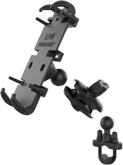 RAM Mounts Quick Grip™ Phone Mount with U-Bolt Base Quick-Grip™ XL Cradle Black Flat Universal Composite #RAM-B-149ZA-PD4