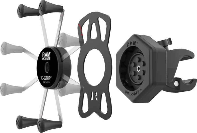 RAM Mounts X-Grip® Mount Kit Vibe Safe™ Cradle Black Powder-Coated Mounting Phone Aluminium #RAM-HOL-UN10-462-400