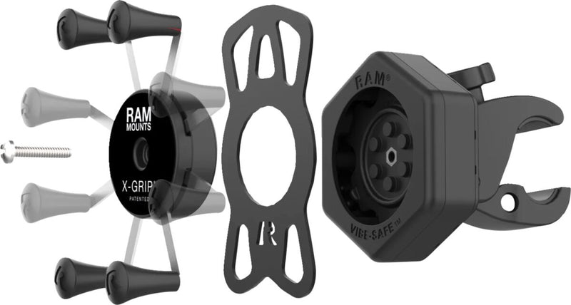 RAM Mounts X-Grip® Mount Kit Vibe Safe™ Cradle Black Powder-Coated Mounting Phone Aluminium #RAM-HOL-UN7-462-400