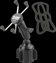 RAM Mounts X-Grip® Large Phone Mount with Stubby™ Cup Holder Base Black Powder-Coated Universal Aluminium Composite Kit #RAP-B-299-4-UN10U