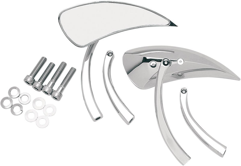 Drag Specialties Teardrop Mirrors w/Short and Long Radius Stems