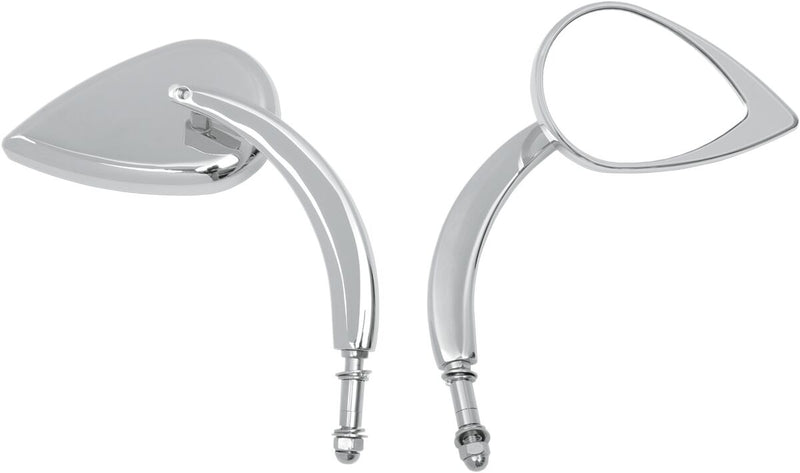 Drag Specialties Teardrop Mirror - Side View, Each, Aluminum - Chrome / Silver