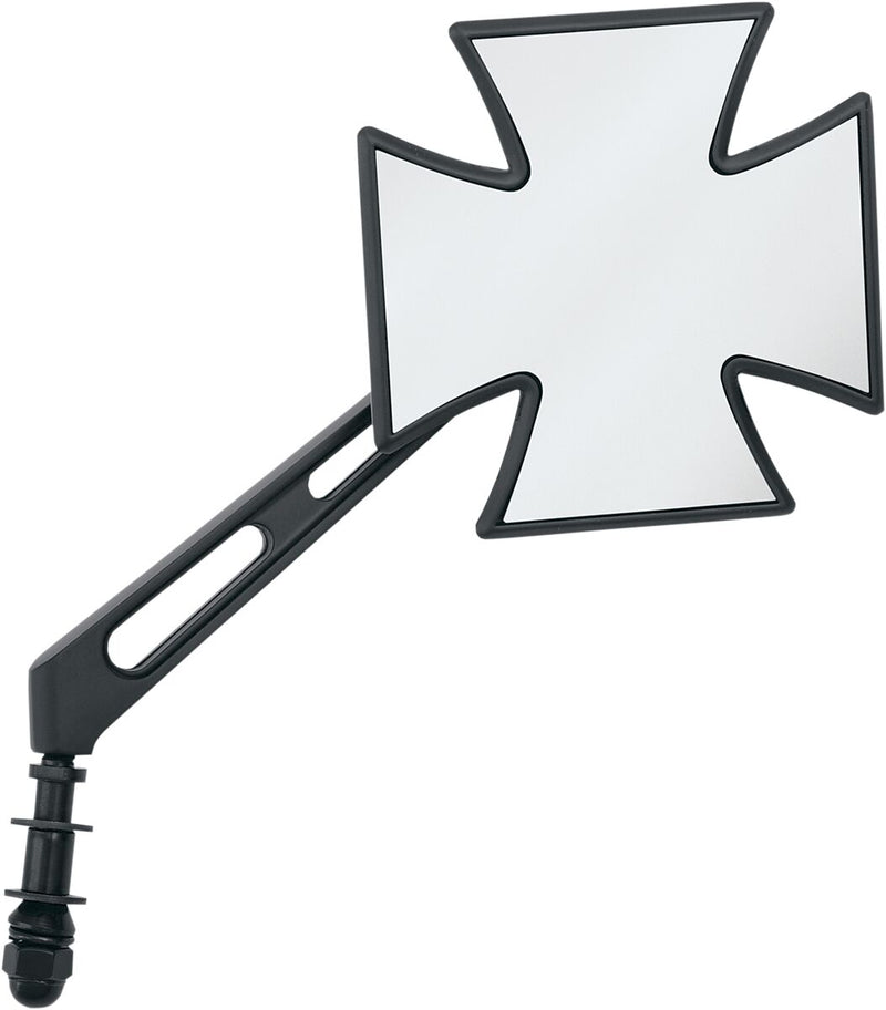 Drag Specialties Maltese Mirror - Aluminum, Side View, Each - Black / Matte