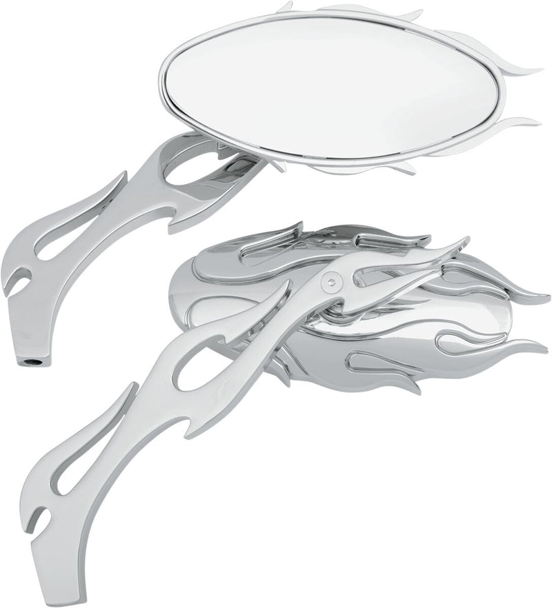 Drag Specialties Flame Oval Mirrors #76826C