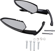 Kuryakyn Scythe Mirrors In Gloss Black #KUR1760