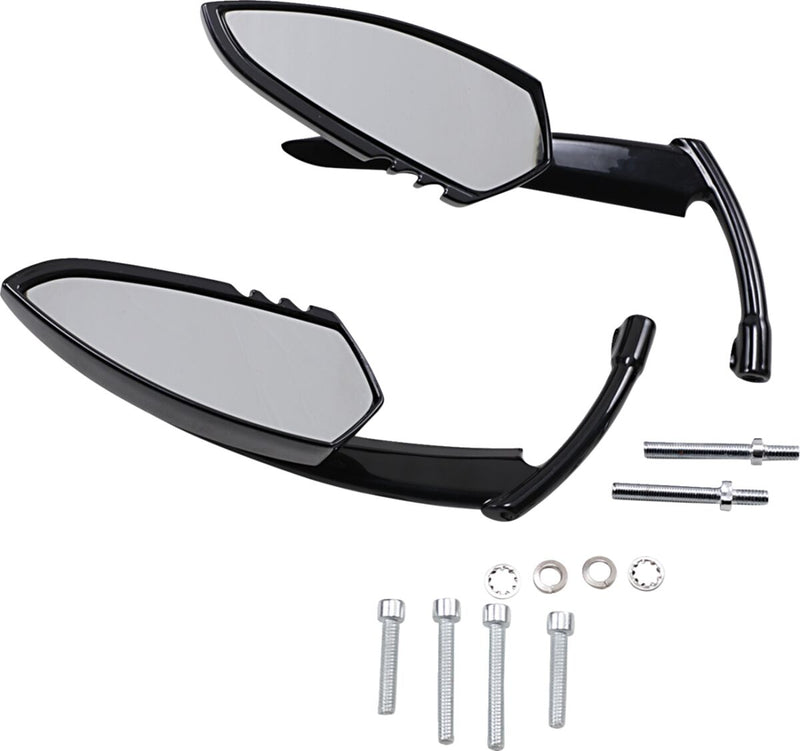 Kuryakyn Scythe Mirrors In Gloss Black