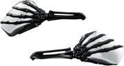 Kuryakyn Skeleton Hand Mirrors Black Stem and Chrome Head