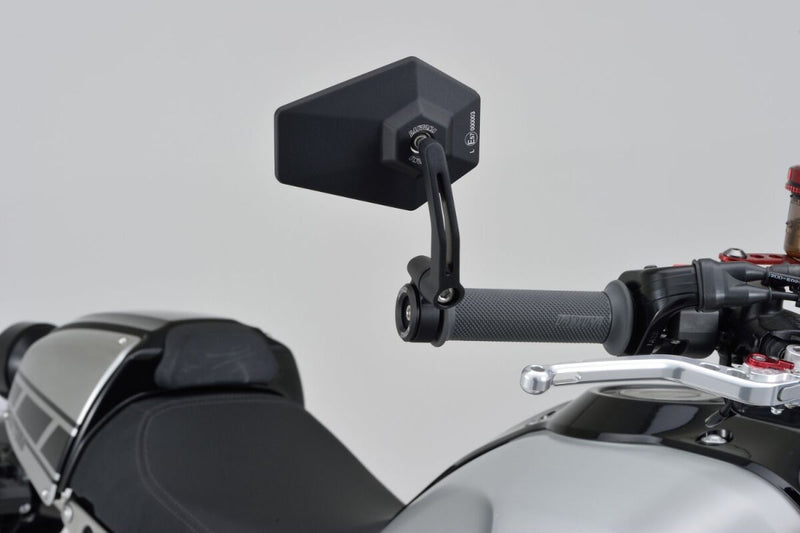 Daytona Aluminium Bar End Mirror Black Left Right Side View