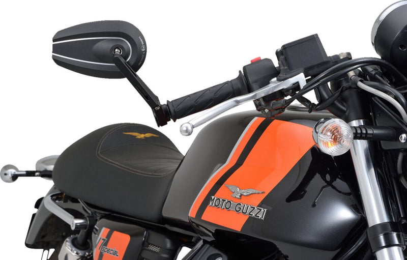 Daytona Bar End Mirror Black Side View Aluminium Each