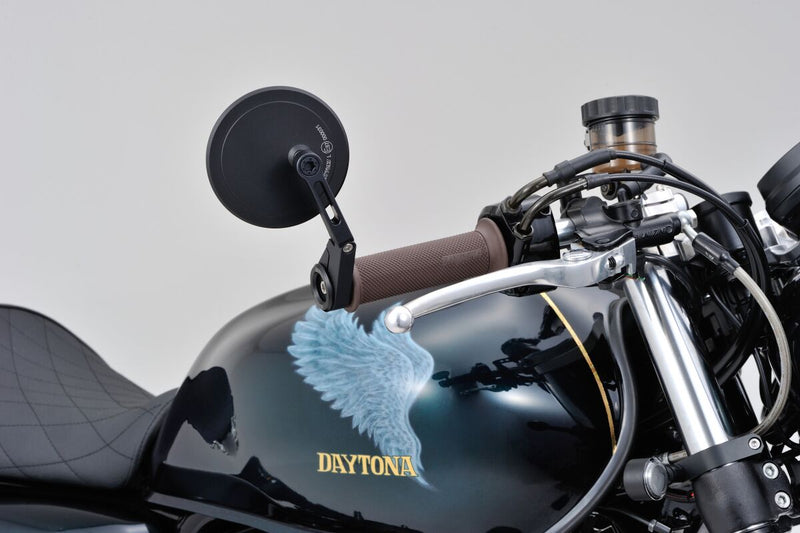Daytona Bar End Mirror Black Side View Aluminium