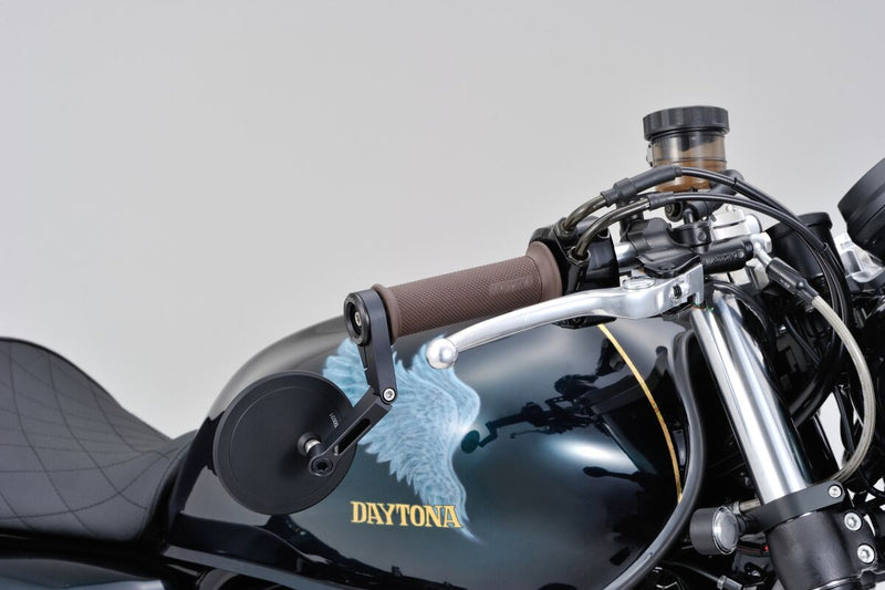 Daytona Bar End Mirror Black Side View Aluminium